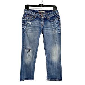 Buckle Blue Cropped Distressed Jeans